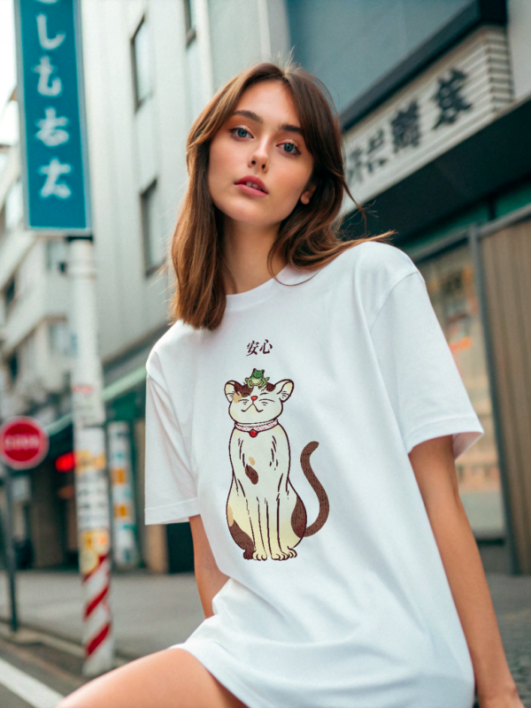 Frog Cat T-Shirt | Cat Lover Gift, Kawaii Shirt, Anime Cat T-Shirt, Japanese Shirt, Funny Shirt, Frog Lover, Kitty Tee – Image 3